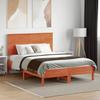 Headboard Wax Brown 120 Cm Solid Pine Wood