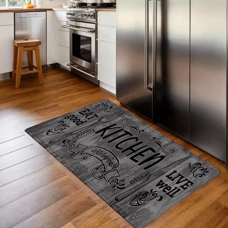 

Dark Gray Kitchen Rug, Laundry Room Mat, Made of Plush Material, 1.19 cm Thick, Water-absorbent and Slip-resistant. Suitable for Entryways, Bedrooms, 40x60cm