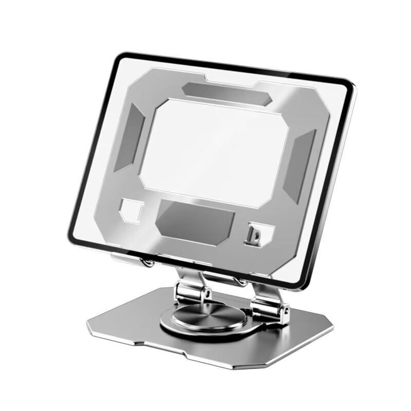 Rotatable Metal Stand for Phones & Tablets - Foldable, Portable, Ideal for Live Streaming, Gaming, and Movies.