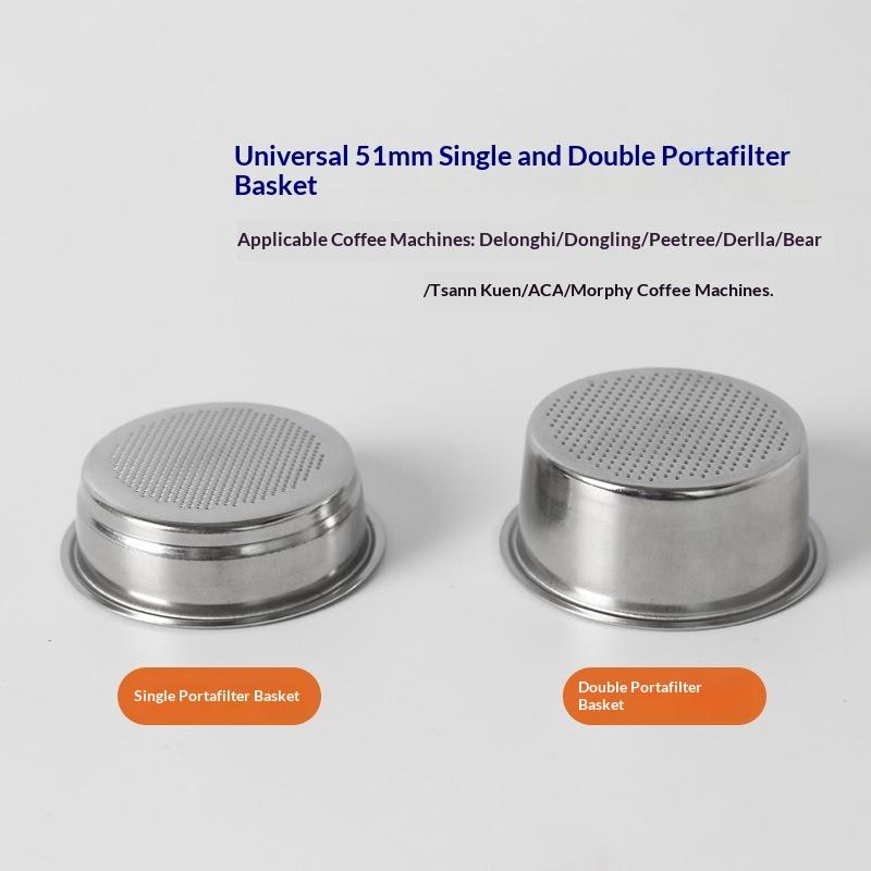 1 Adet 51/54mm 1 Fincan 2 Fincan Filtre Yedek Filtre Sepeti Kahve için Tabansız Portafiltre Barista Espresso Aksesuarları