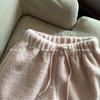 Women's Lambswool Lace Bootcut High-Waisted Shorts - Autumn/Winter 2025 Collection, Trendy Wide-Leg Design.