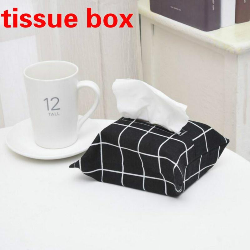 2PCS Cartoon cloth Table Decoration Home Car Storage Tissue Case Box Container Towel Napkin Papers B