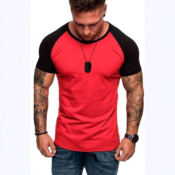 Men'S Sports Work Base Daily Wear T-Shirt Summer Men'S Solid Color Slim Fit Casual T-Shirt Short Sleeved Top