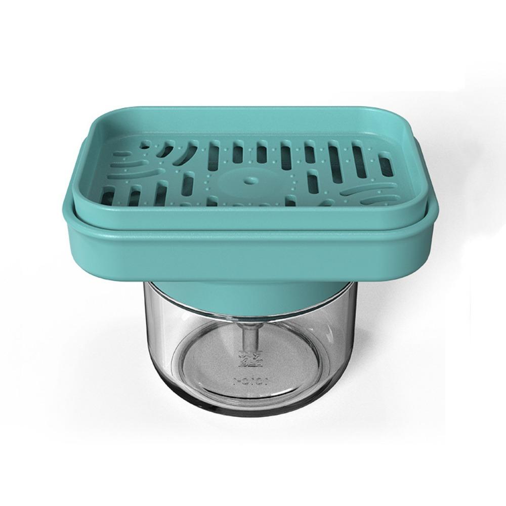 with Sponge Holder Kitchen Dish Soap Box Glass Press Type Soap Dispenser Laundry Room