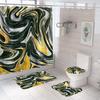 Bathroom Shower Curtain Four-piece Digital Printing Marble Waterproof Shower Curtain Toilet Partition Curtain Bath Mat
