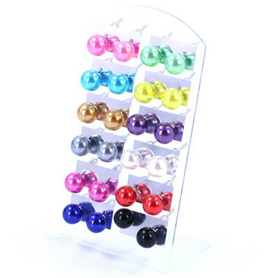 

Милые серьги-гвоздики с искусственным жемчугом из смолы 8 мм - 12 пар