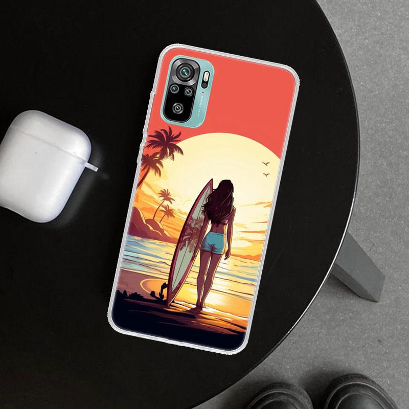 Surf Board Aesthetic Phone Case Cover for Xiaomi Redmi Note 15 14 13 12 11 Pro Plus 14S 12S 11S 11T 11E 10S 10 Customized Fundas