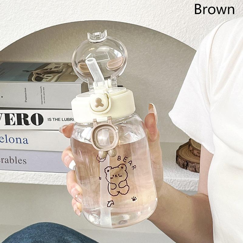 500Ml Kawaii Rabbit Water Bottle Portable Cute Ear Shaped Drinking Cup With Straw And Lid Summer Drinkware For Outdoor Camping