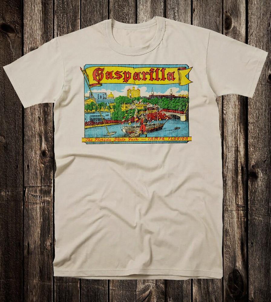 Ретро Футболка для путешествий Vtg Арт Штат Флорида Тампа Гаспарилья Пиратский Фестиваль Унисекс Футболка S