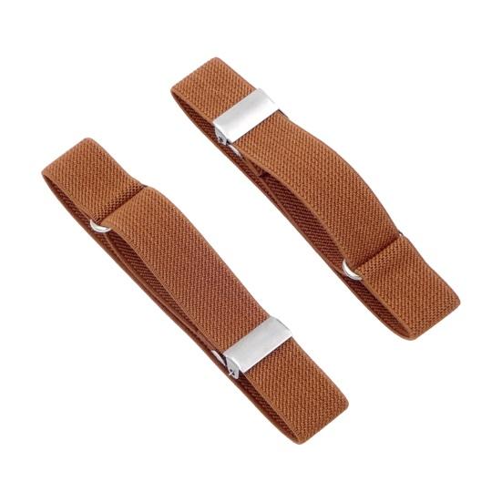 1 Pair Unisex Armband Adjustable Faux Leather 2CM Width Solid Color Elastic Shirt