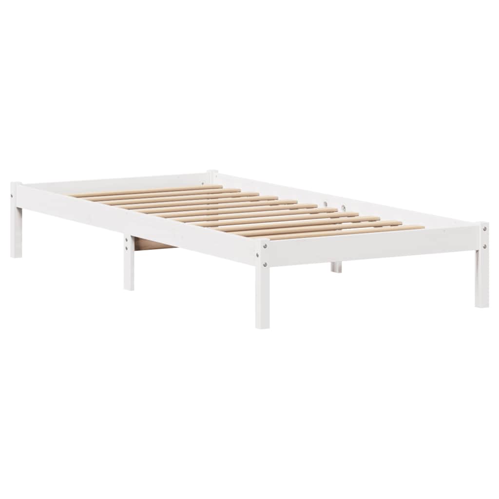 Solid Wood Bed Without Mattress White 90x200 Cm Pine Wood