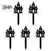 Spooky Plant Bed Decorations 5Pcs Halloween Planter Stakes, Acrylic Garden Sign for Outdoor Yard Lawn Backyard, Decorative Markers Ghost House