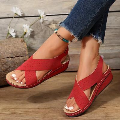 Modne sandały damskie Peep Toe Obcasy Sandały Letnie buty dla kobiet Wygodne buty na koturnie Platforma Luksusowe obuwie letnie