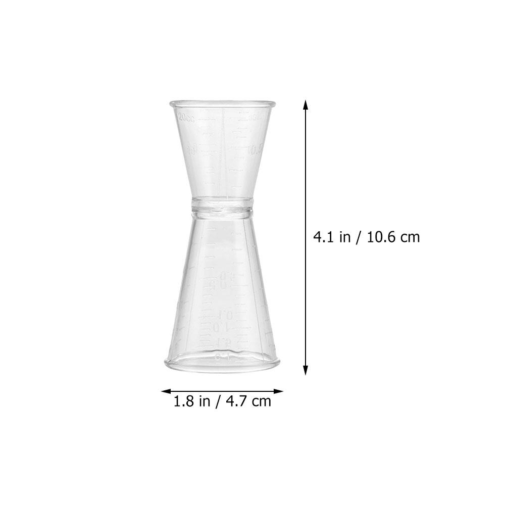 5 Pcs Plastic Double Ended Measuring Measuring Cup Cup Ounce Jigger for Bartending Cocktail Shaker Dispenser Bar Supplies