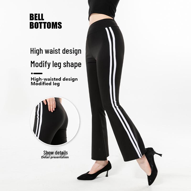 Pantalon de yoga amincissant taille haute micro-évasé pour femme – Style européen et américain élastique