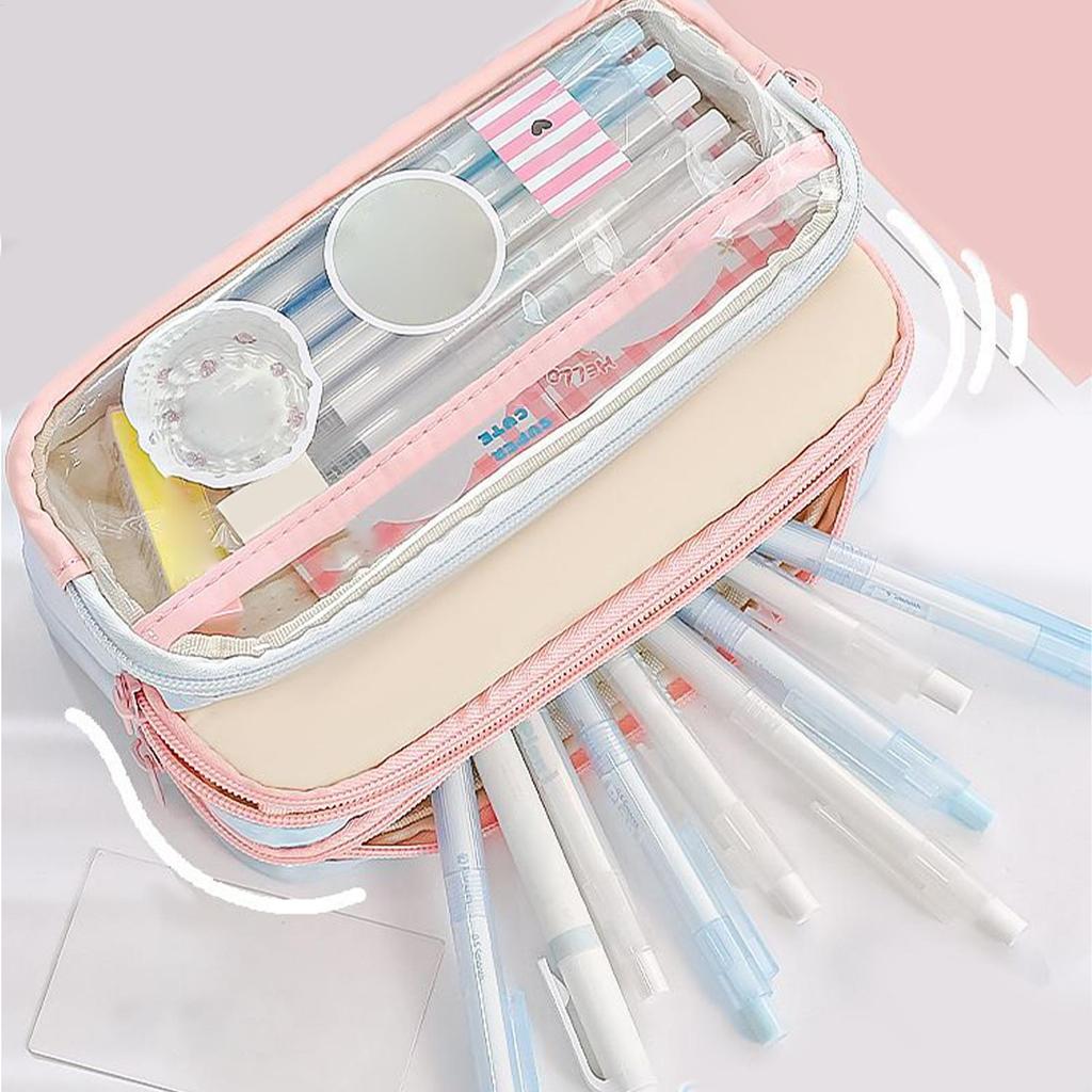 Pencil Case Large Capacity Pencil Pouch Handheld Pen Bag Portable  Multifunctional Student Stationery Storage Bag for School