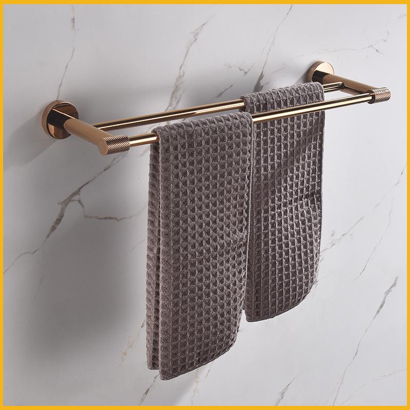 Rose Gold Wall-Mounted Stainless Steel Bath Towel Rack Toilet Paper Holder Towel Bar Robe Hook Cup Holder Bathroom Accessories
