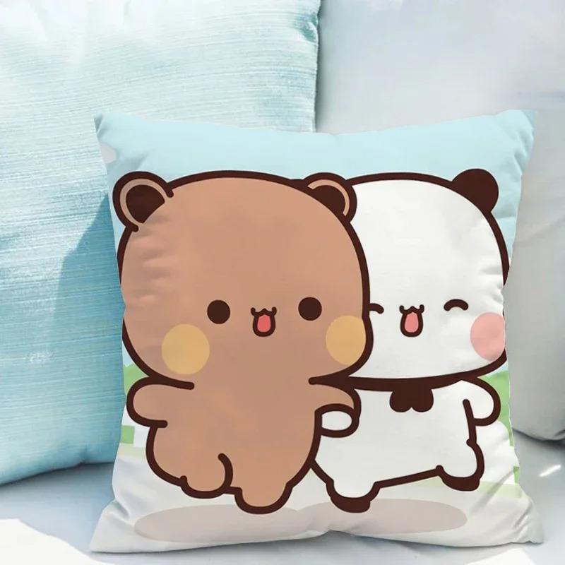 Povlak na polštář Bubu Dudu 45x45cm roztomilý kreslený medvěd povlak na polštář obývací pokoj pohovka potah na polštář ložnice domácí dekorace dětský dárek