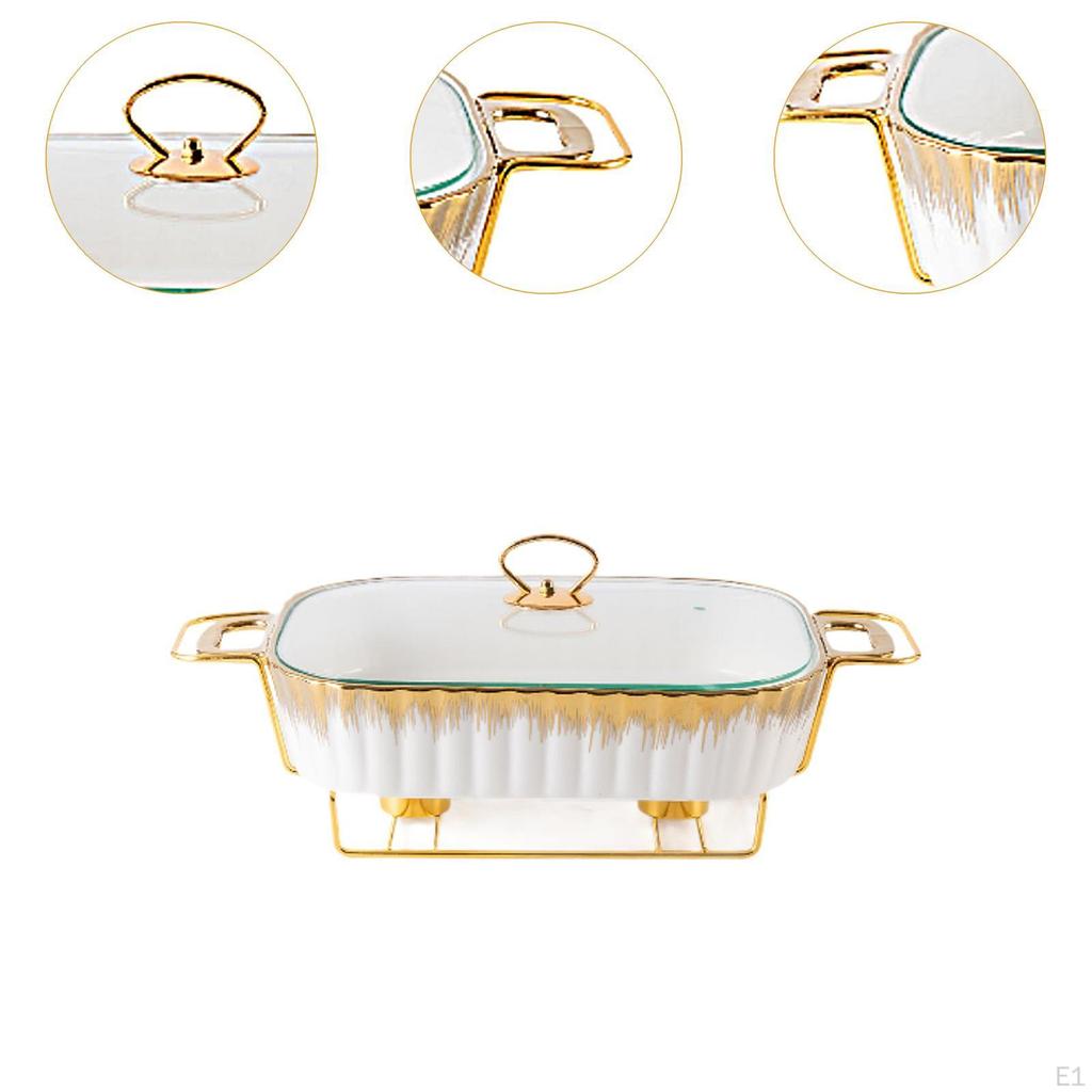 Chafer Casserole Dish Buffet Server Food Warmer Transparent Cover Chafing Tray for
