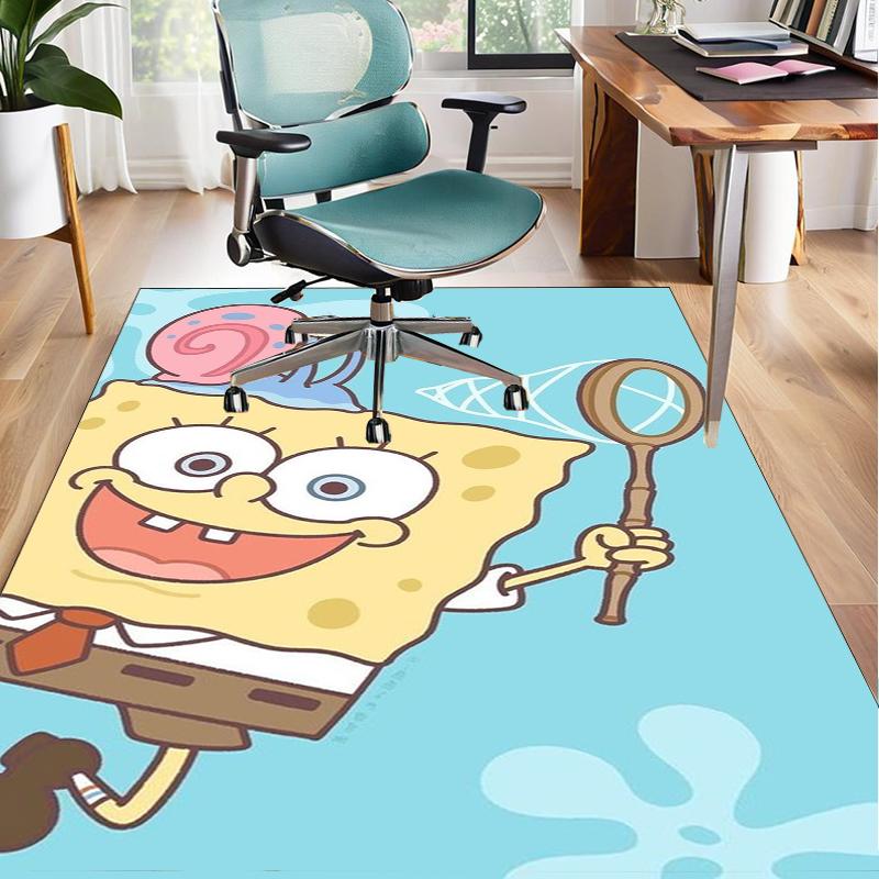 Sponge Expressions Pattern Office Rug Chair Mat, Game Carpet, Suitable for Front Door, Bedroom, Living Room, Desk, Holiday Gift