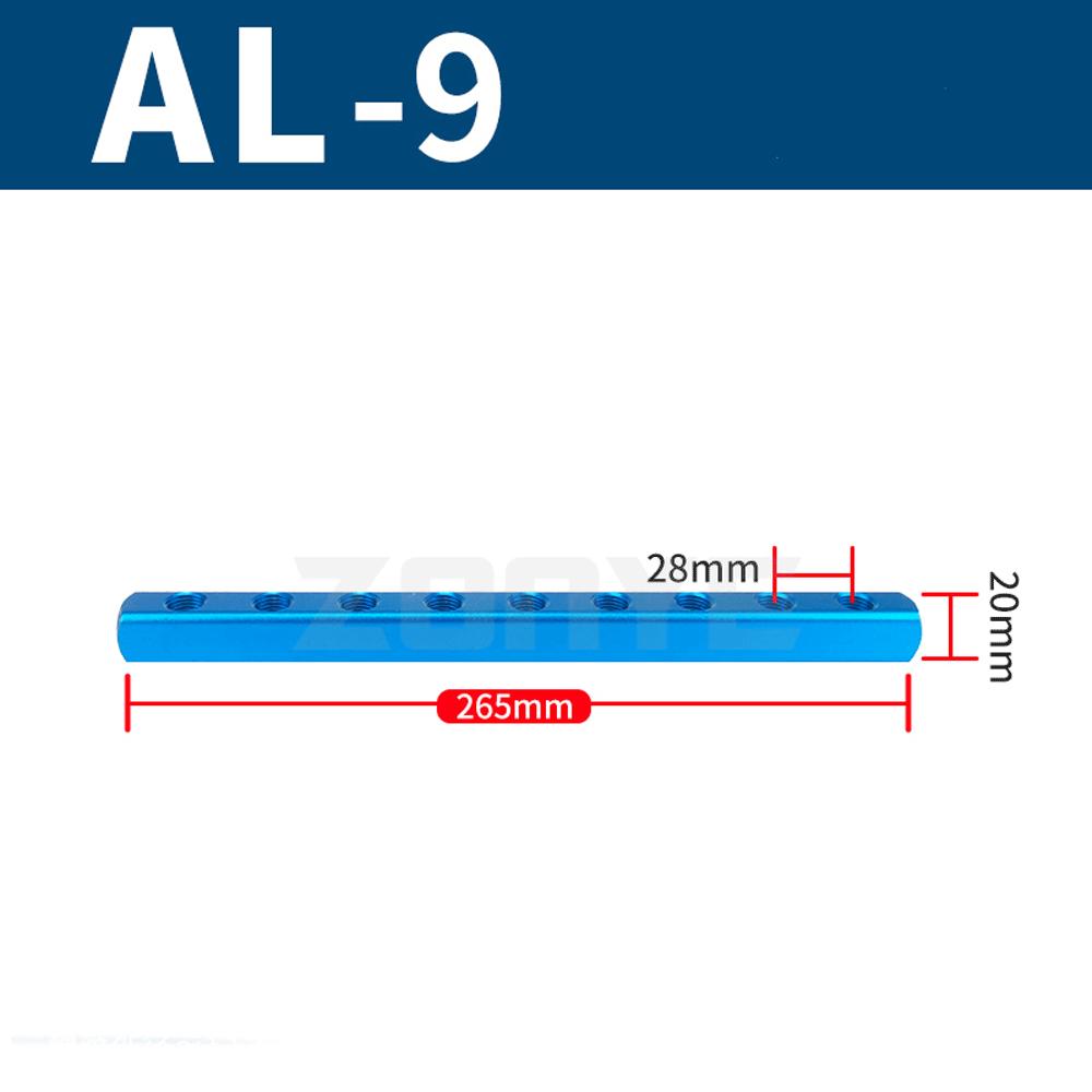 20x20mm WxH With SML Fittings 1/4" BSP Female 2 Rows X 2 3 4 5 6 8 Ways Solid Aluminum Pneumatic Air Manifold Block Splitter