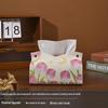 Elegant Moonlight Pink Rose Oil Painting Tissue Box
