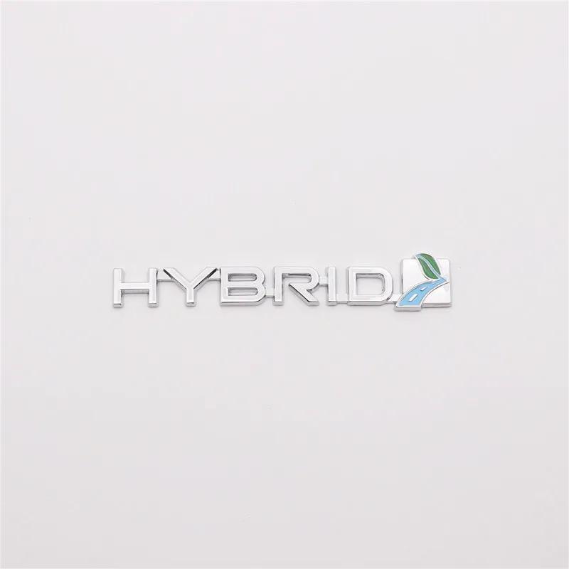 3D Metal HYBRID Logo Car Emblem Fender Badge Rear Trunk Decal For Toyota Reiz RAV4 HYBRID Stikcer Auto Styling Accessories