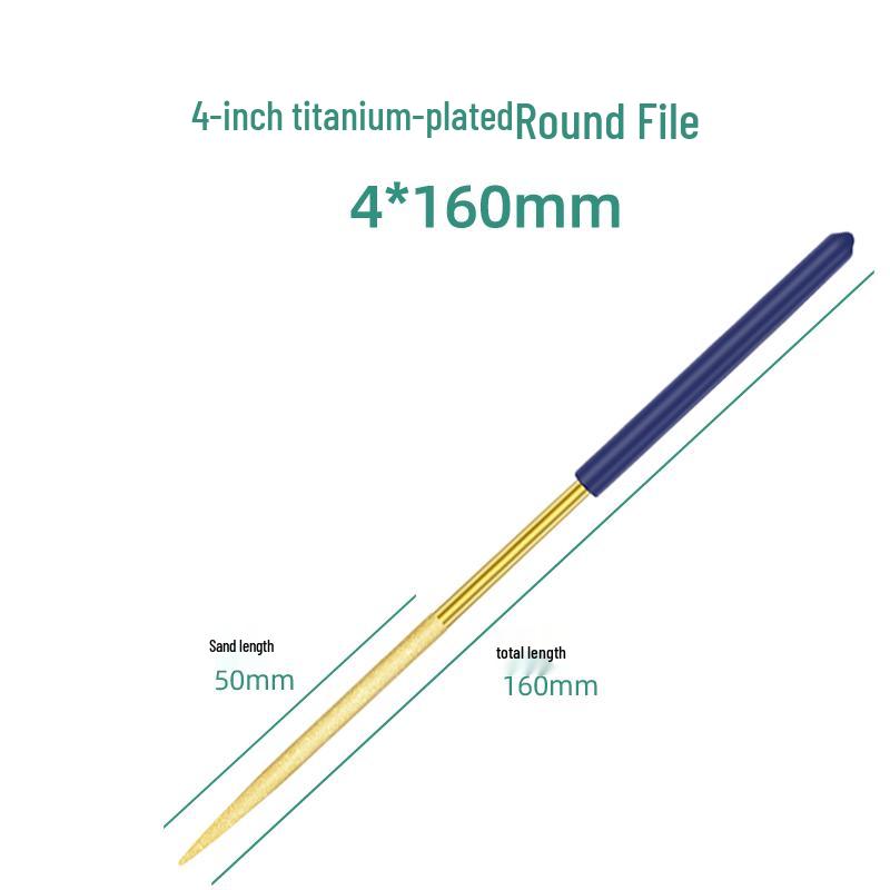 Sada diamantových pilníků Lionwei s titanovým povlakem - 3", 4", 5" Různé ploché, malé a trojúhelníkové pilníky pro broušení slitin.