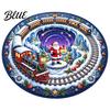 Quiet Play Mat for Kids Round 3D Christmas Rug, Vortex Optical Illusion Area Santa Snowman Staircase Easy To Clean Holiday Rug Depth Pattern, Non-slip