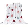 Coperta in pile leggera, super morbida, accogliente, rossa con coccinella su sfondo bianco, coperta regalo per adulti e bambini