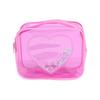 Sequin Heart PVC Transparent Cosmetic Bag Simple Ladies Large Capacity Travel Portable Waterproof Sundry Storage Toiletry Bags