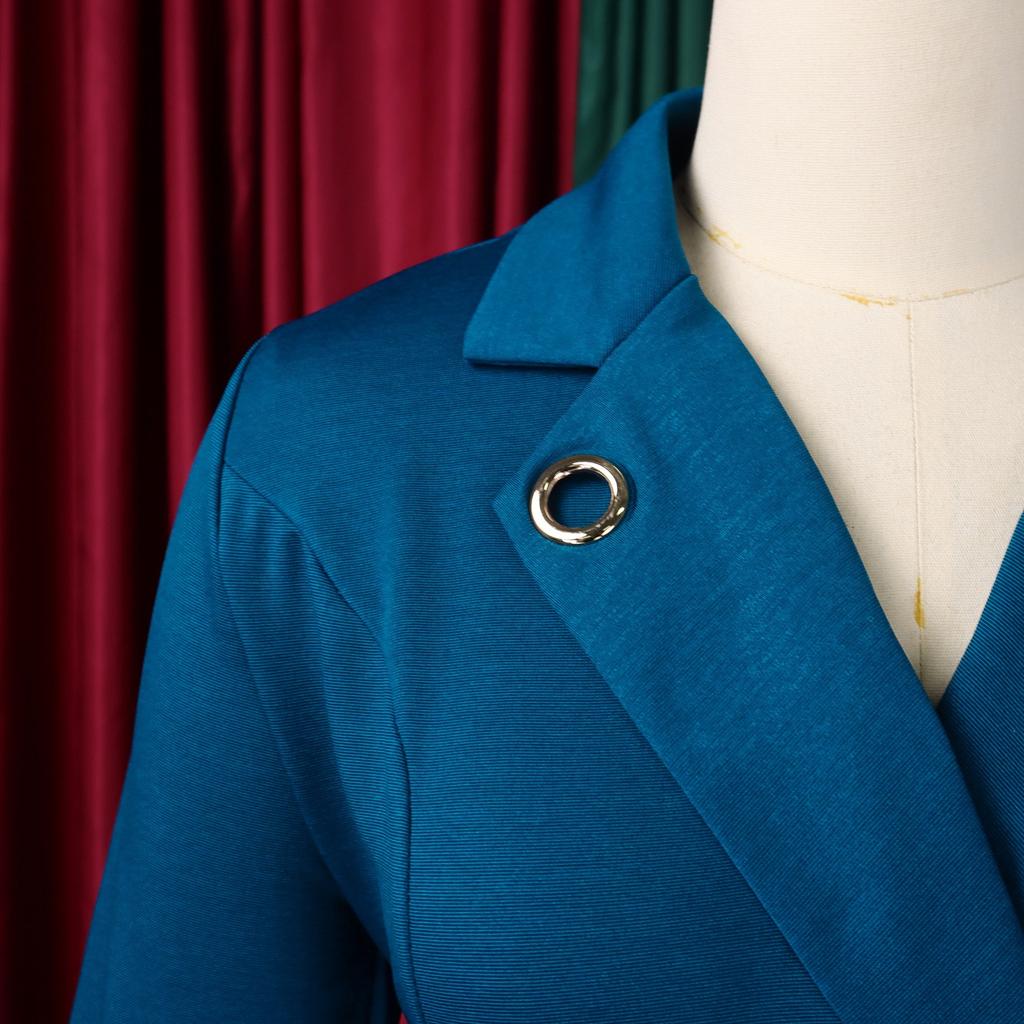 Abiti Eleganti 2026 Moda Scollo a Tacca Cintura in Vita Taglie Forti Pieghettato Lunghezza Media Abito da Festa
