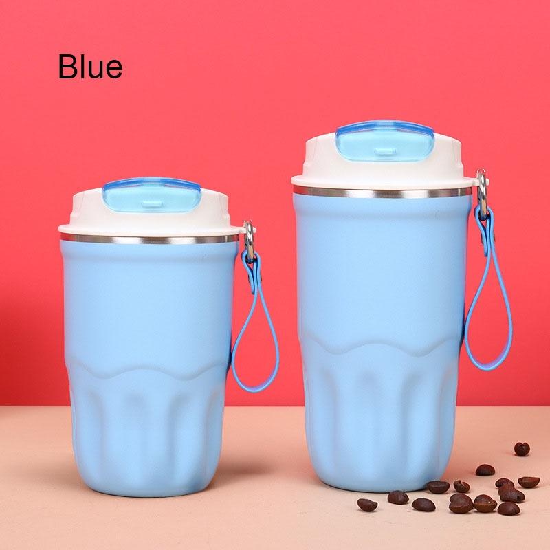 New Solid Color Thermal Insulation Water Cup Coffee Cup with Lifting Rope, Direct Drinking Water Cup for Outdoor Travel