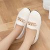 Winter new Doudou shoes fluffy shoes wear flat-bottomed velvet cotton shoes thick-soled bow cotton shoes low-top warm shoes