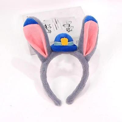 Opaska z króliczymi uszami Judy Hopps - Uroczy kreskówkowy dodatek do włosów na występy do parku rozrywki i do zabawnych zdjęć.