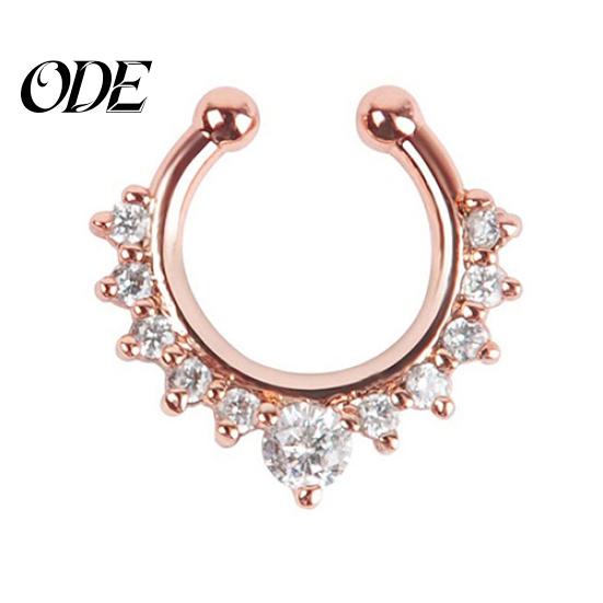 1 Pc U-shape Non Piercing Fake Clip On Septum Clicker Nose Ear Lip Ring Hoop