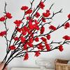 Artificial Plum Blossom Branch Fake Cherry Blossom Stems 21" Long Stem Faux Silk Flower for Wedding Home Office Bedroom Party Table Centerpiece