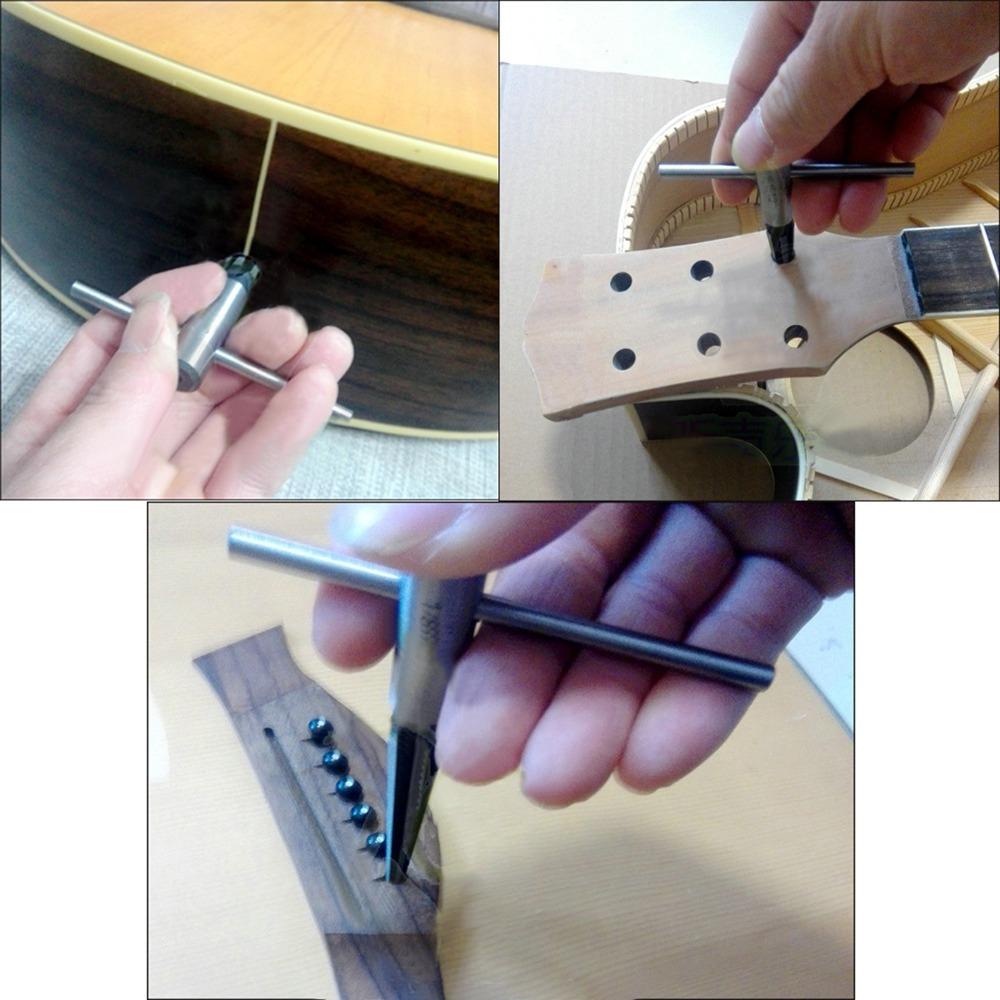 2PCS T-Handle Bridge Pin Reamer 3-13mm Range+5-16mm Range Luthier Reamer Set Guitar Bridge Work