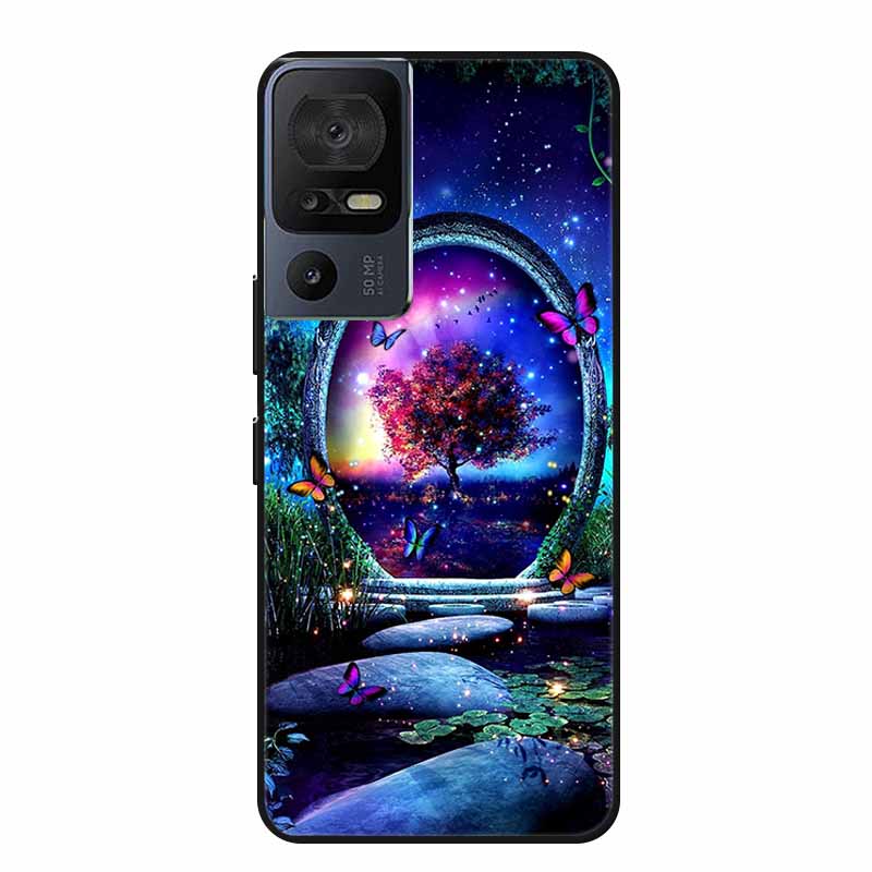 Für TCL 40 SE Handyhülle 40SE Hülle Schwarzes Silikon Weiche Rückseite Hülle Für TCL 40 SE Hülle Funda Für TCL40SE Capa 6.75" Schale