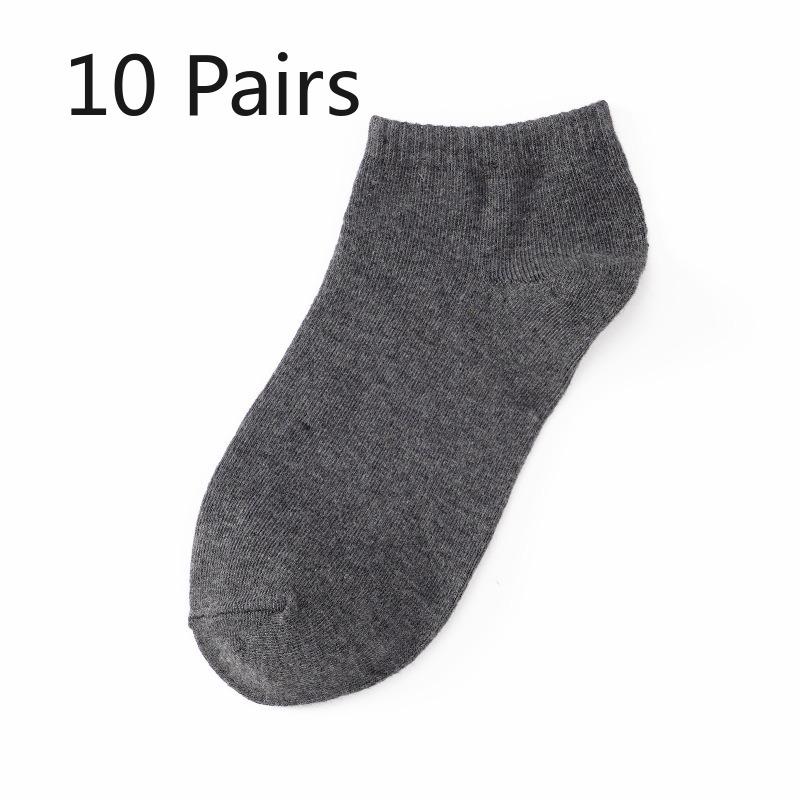 10 Pairs of Men's Spring and Summer Sweat Absorption Shallow Mouth Invisible Socks