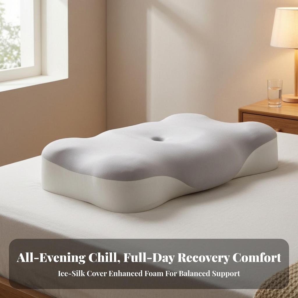 Neck Pillow with Cooling Cover Skin-Friendly Pillowcase Cozy