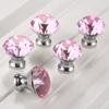 5 Stück 1,221,18 Zoll Dekorative Rosa Glasgriffe, Kristall Kommoden-/Schrankknöpfe für Badezimmer/Küchen, mit Schrauben