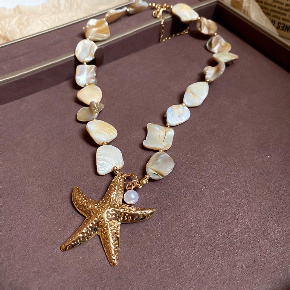 Collier Coquillage Irrégulier Coquillage Style Bohème Ras du Cou Coquillage Nouvelle Chaîne Clavicule Mode Femme