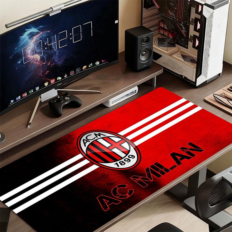 AC Milan Logo Mouse Pad, Large Gaming Desk Mat, Non-slip XXL Mousepad for Laptop & Tablet, Mini PC Playmat with Stitched Edges