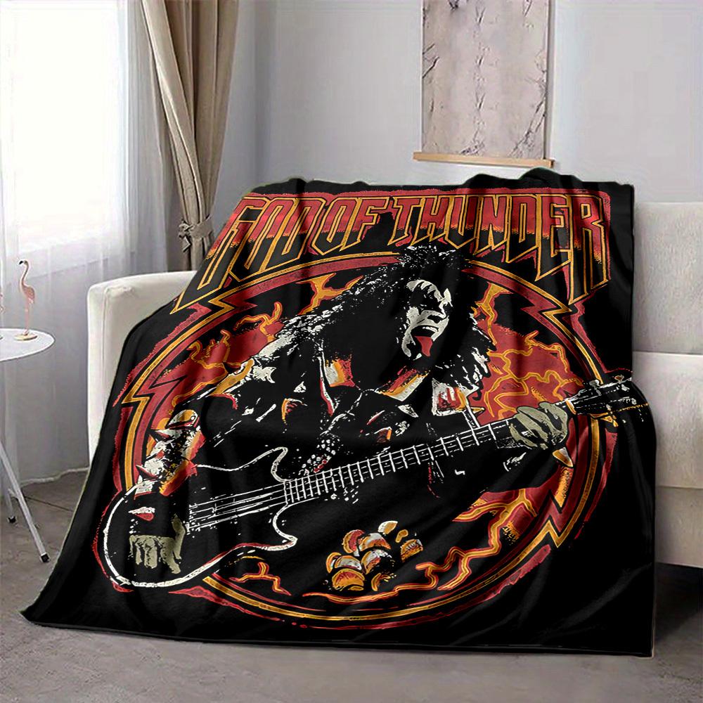 

1pc KISS Band Flannel Blanket, Soft Skin Friendly with Digital Printing, Various Sizes Available for Family, Friends, Birthday 80x120cm