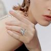 New European and American Wrapped Retro Moonflower Inlaid Drop-shaped Fashionable Adjustable Ring