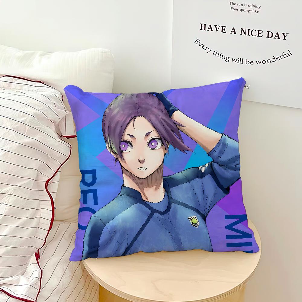 anime comic art cool b-Blue l-Lock cushion cover Comfortable soft Pillow Case for Sofa Living Room Home Decor Protective Covers