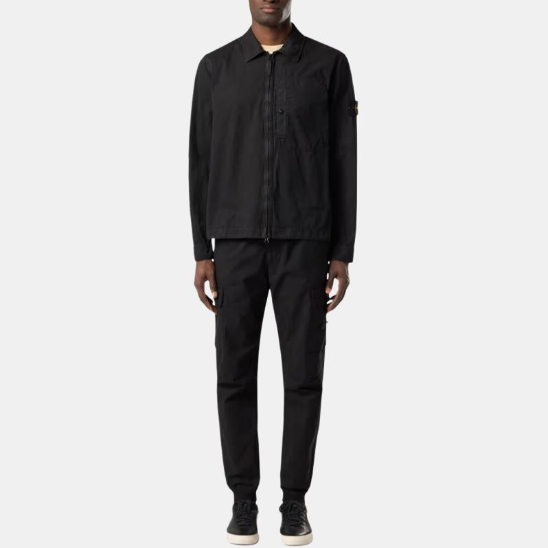 STONE ISLAND Washed Distressed Zip Jacket Men Jacket Black K1S1512000-32S00WN-V0129
