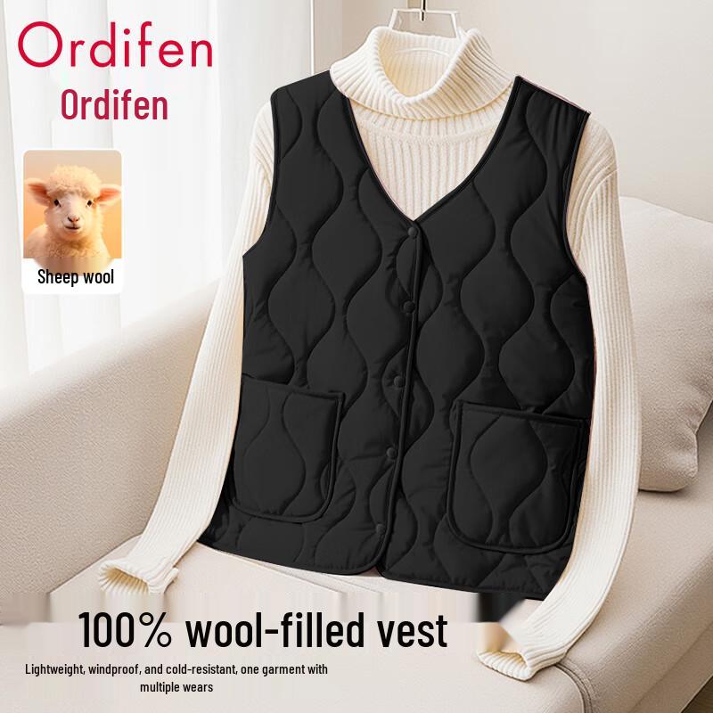 Audiffren Women s Lightweight 100% Wool Padded Vest XL
