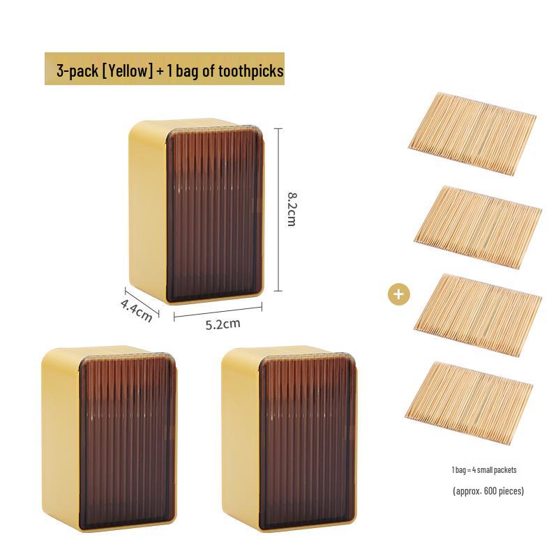 Wall-Mounted Flip-Top Toothpick Holder - Creative Plastic Design for Home and Restaurant
